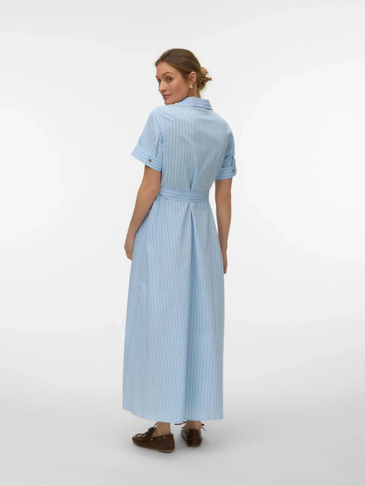 Vero Moda - Vmlotus 2/4 Ancl Shirt Dress Sb2 - 5078973 Cashmere Blue Blue Kjoler 