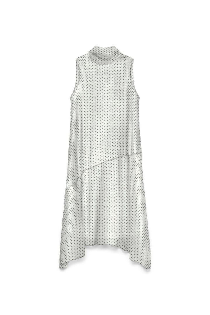 Vero Moda - Vmsmilla Sl Halterneck Long Dress - 5045931 Snow White Dot Black