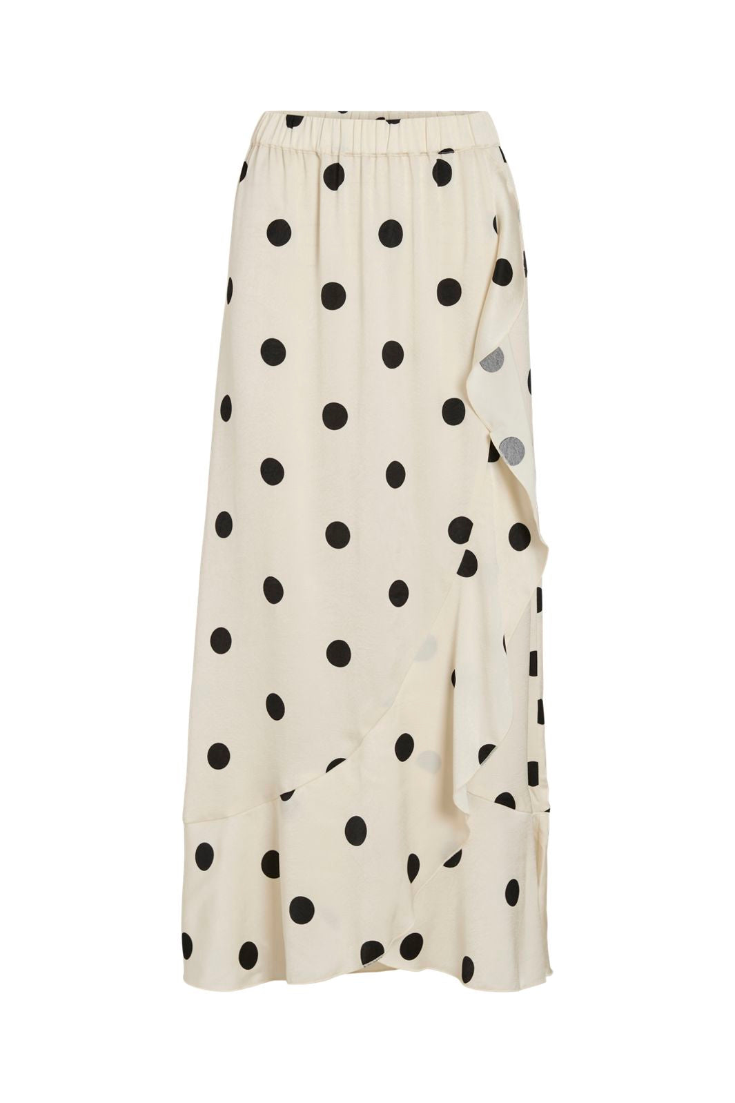 Vila - Viclaire Flounch Ankle Skirt Ro - 5052581 Birch Black Dots