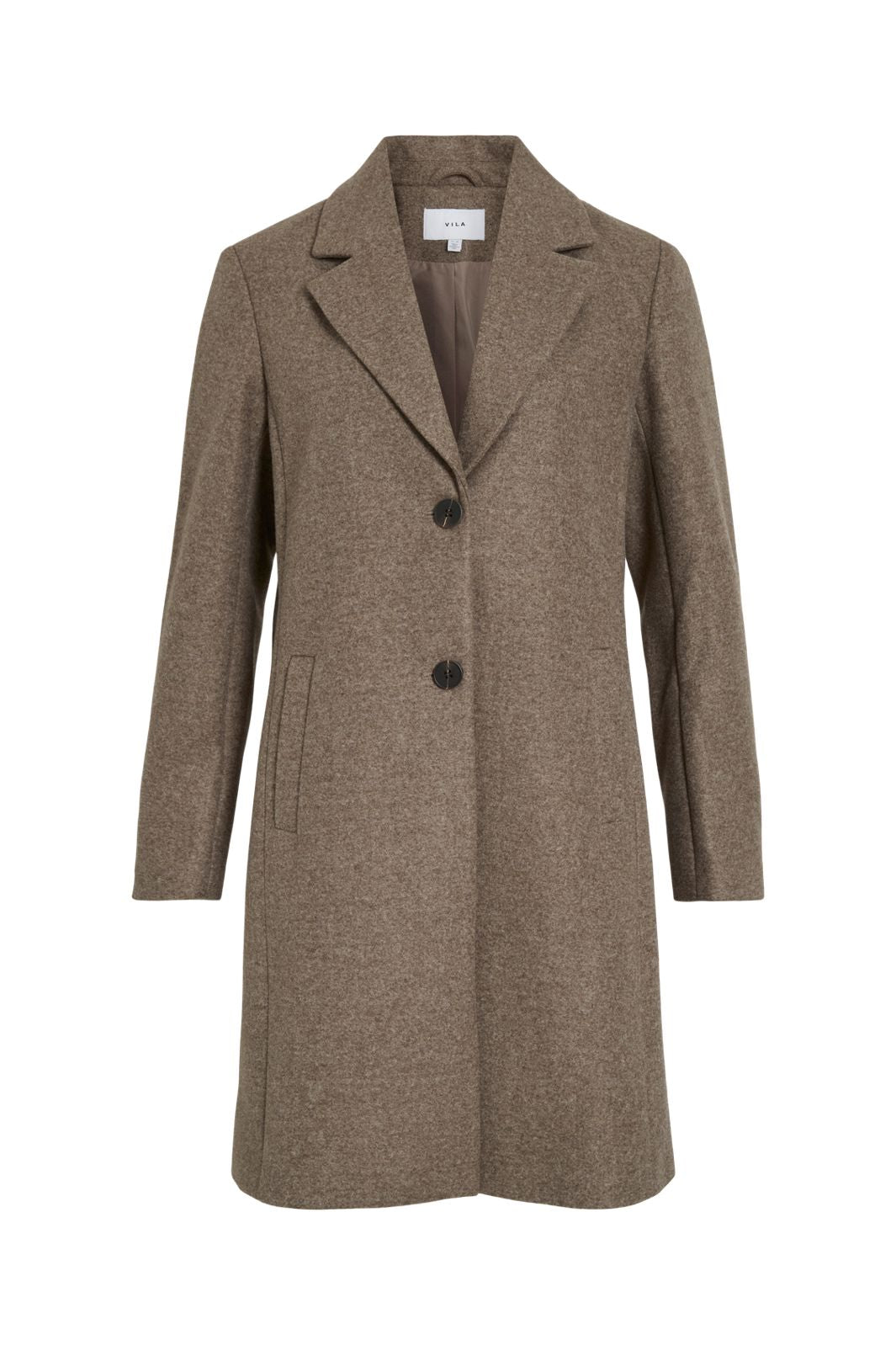 Vila - Viclaudia Button Coat - 4807968 Falcon Melange