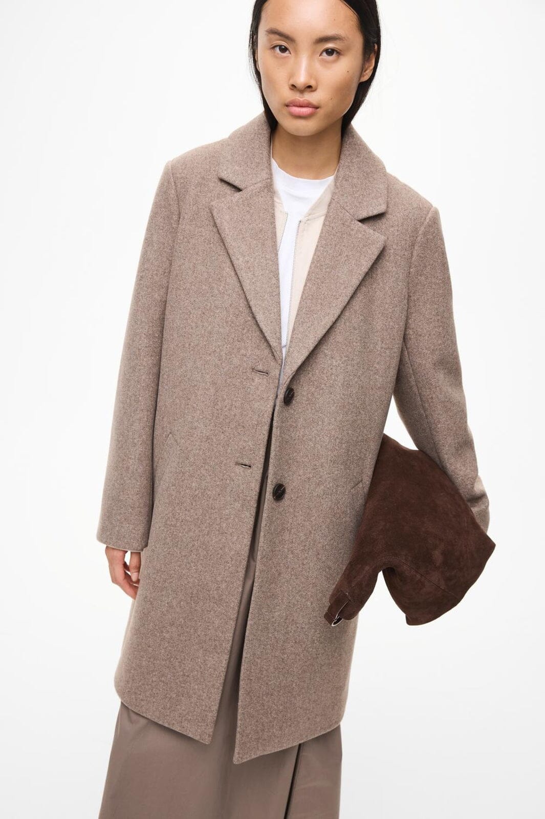 Vila - Viclaudia Button Coat - 4807968 Falcon Melange