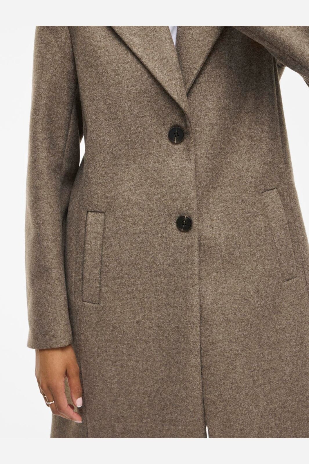 Vila - Viclaudia Button Coat - 4807968 Falcon Melange