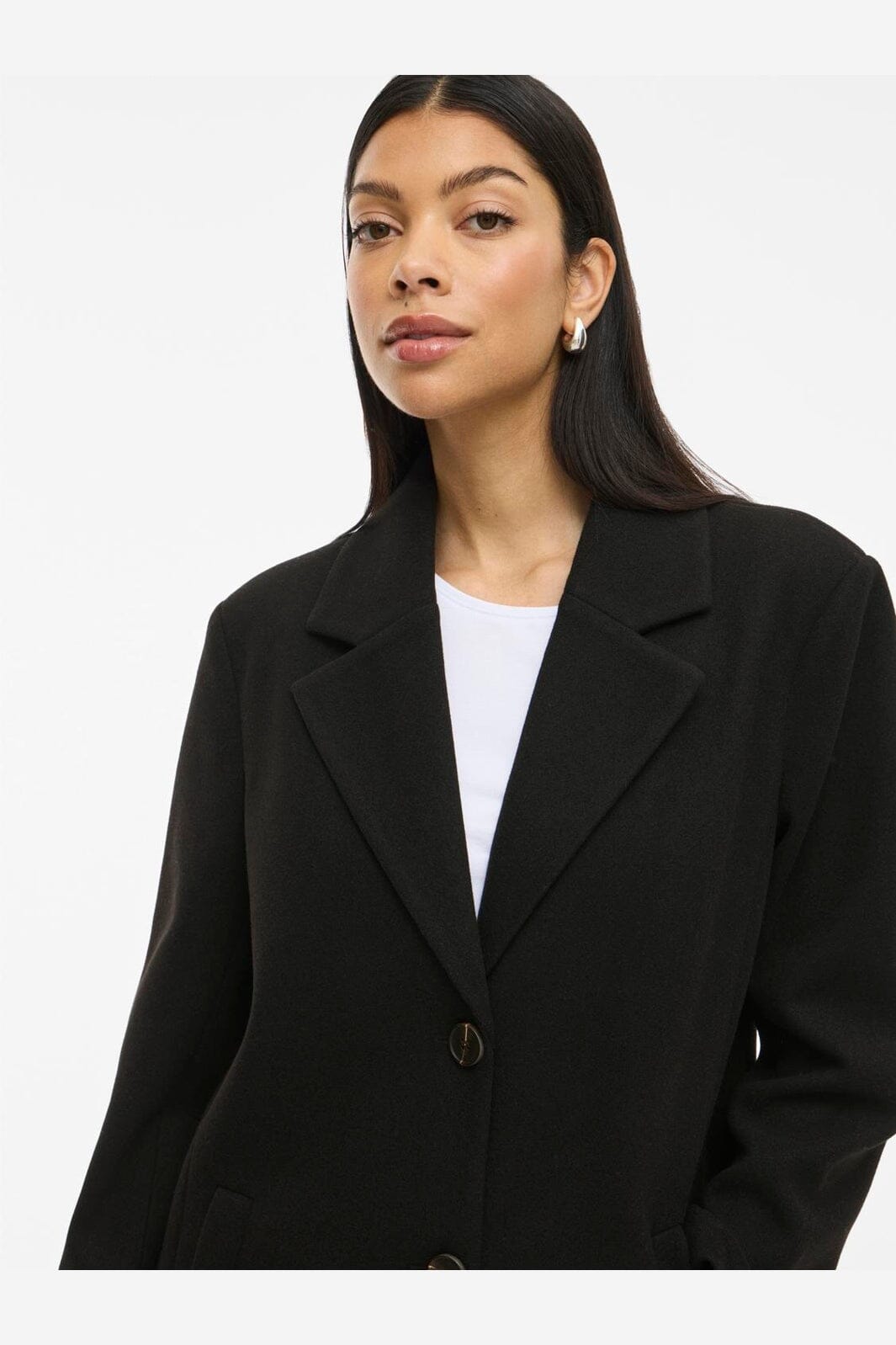 Vila - Viclaudia Button Coat - 4851069 Black Beauty
