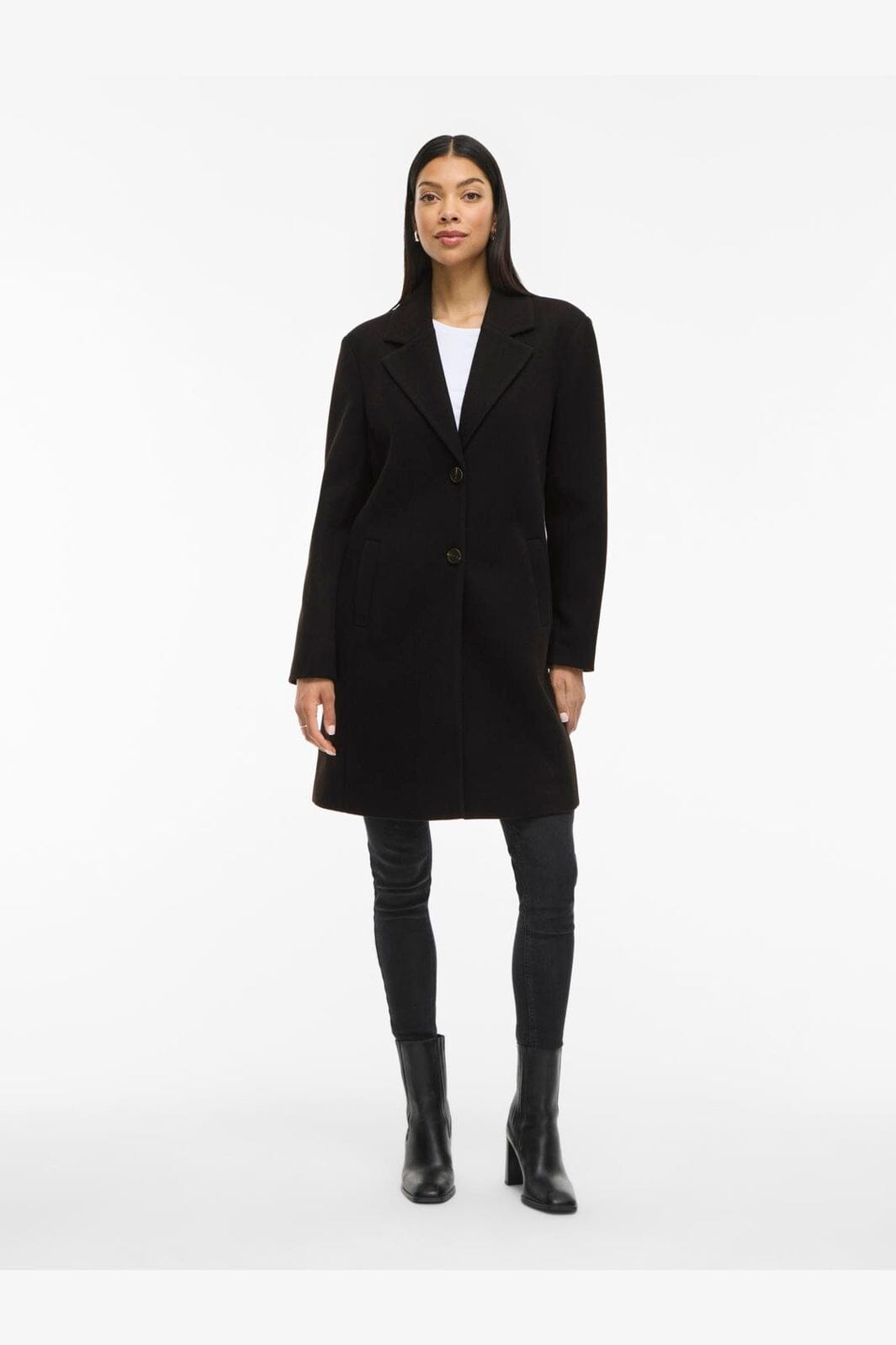 Vila - Viclaudia Button Coat - 4851069 Black Beauty