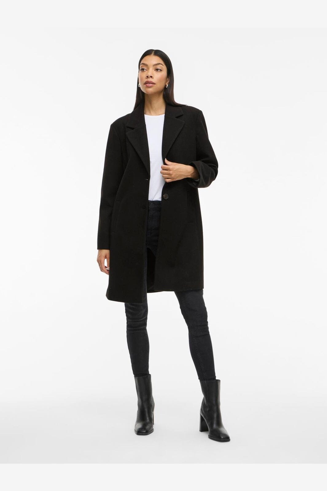 Vila - Viclaudia Button Coat - 4851069 Black Beauty