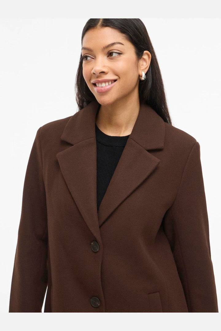 Vila - Viclaudia Button Coat - 4912896 Coffee Bean