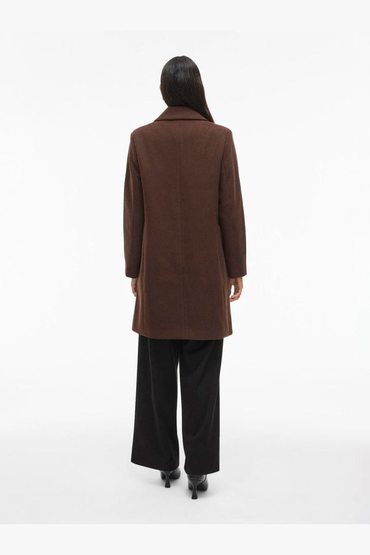 Vila - Viclaudia Button Coat - 4912896 Coffee Bean