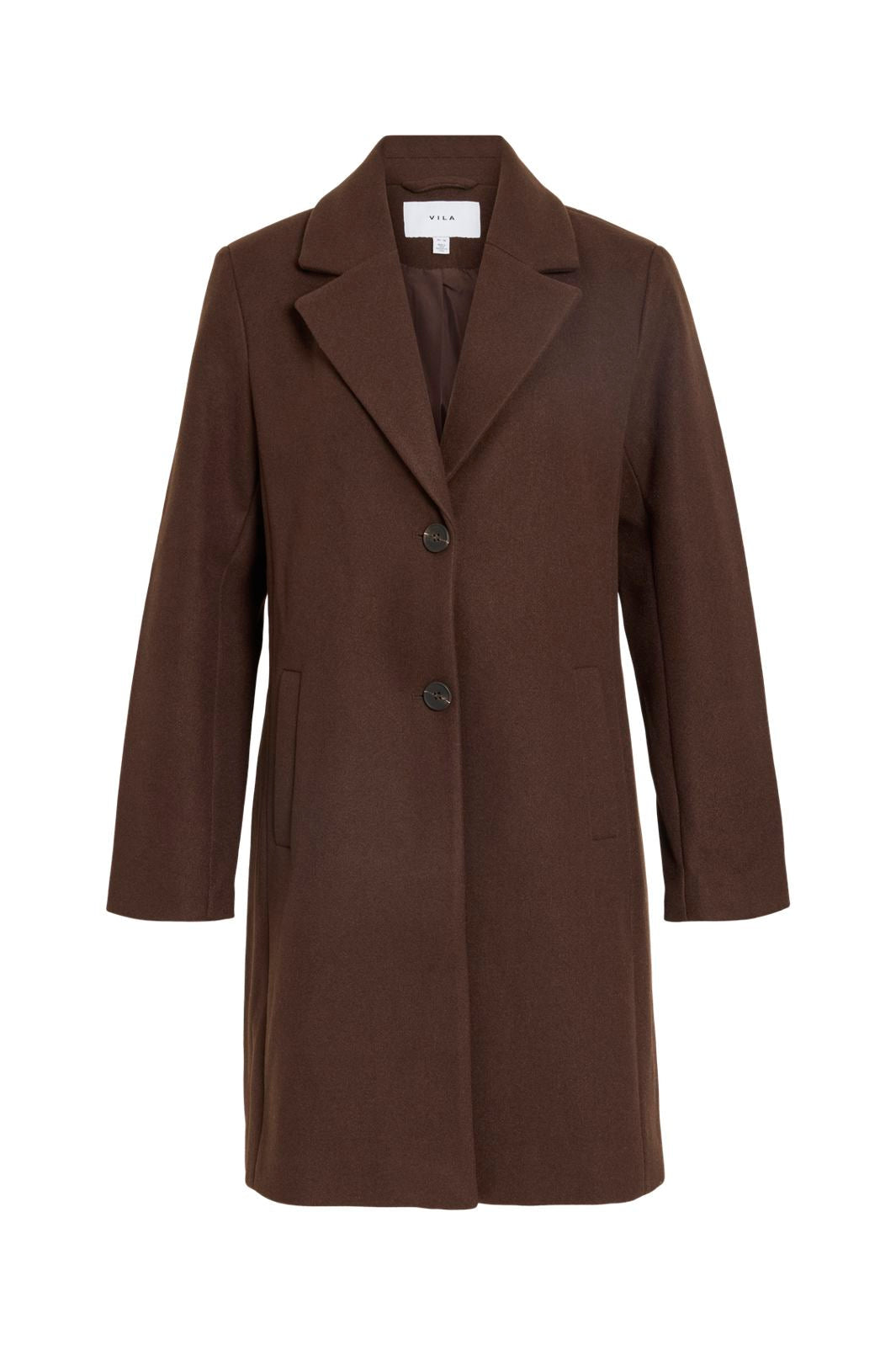Vila - Viclaudia Button Coat - 4912896 Coffee Bean