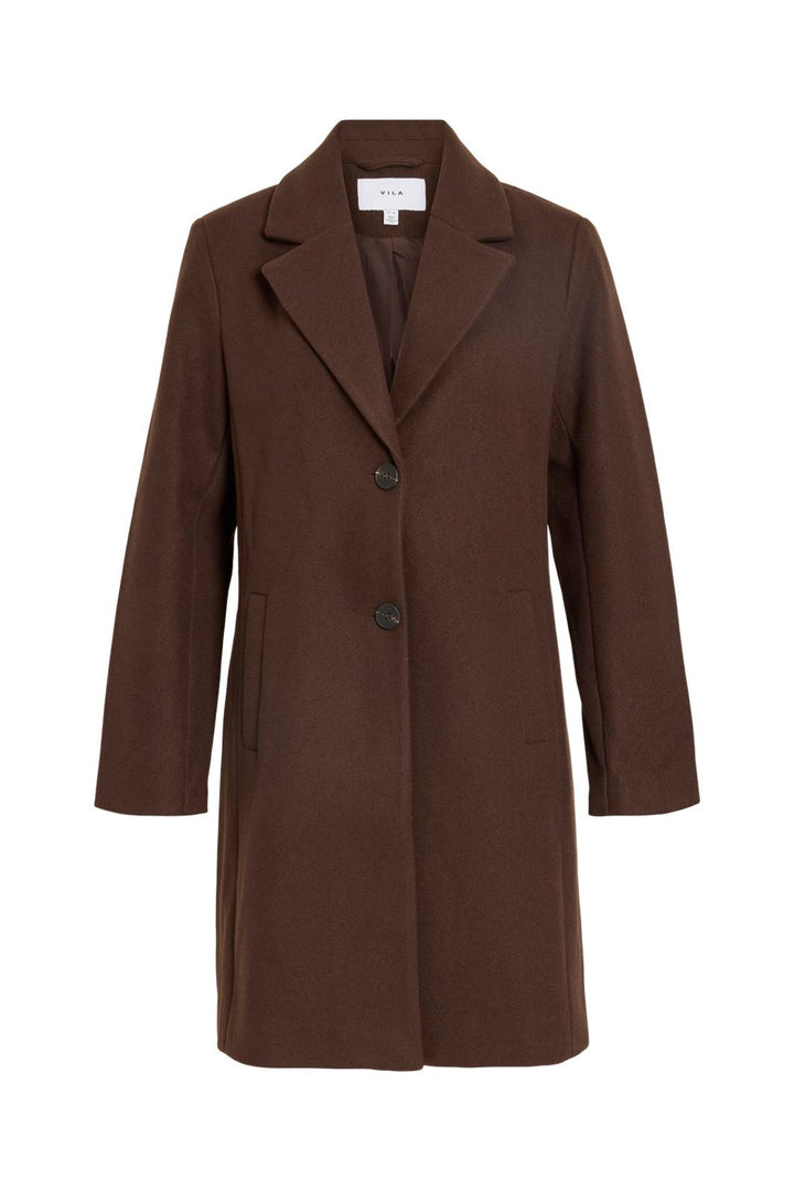 Vila - Viclaudia Button Coat - 4912896 Coffee Bean