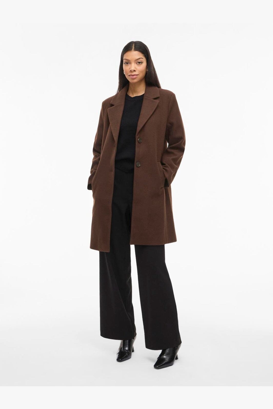 Vila - Viclaudia Button Coat - 4912896 Coffee Bean
