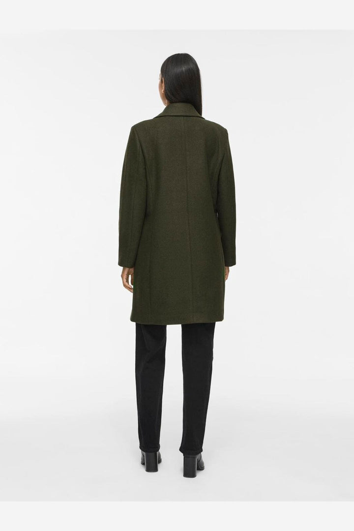Vila - Viclaudia Button Coat - 5020749 Forest Night Melange