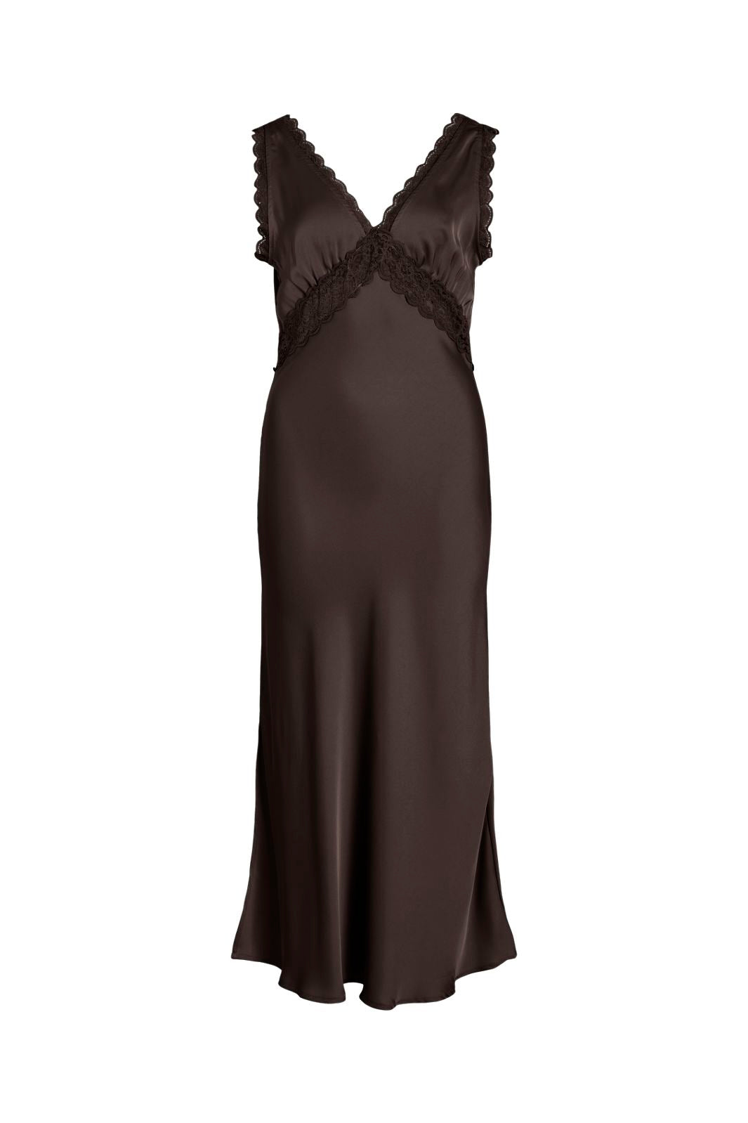 Vila - Viemily S/L Midi Dress - 5163911 Coffee Bean