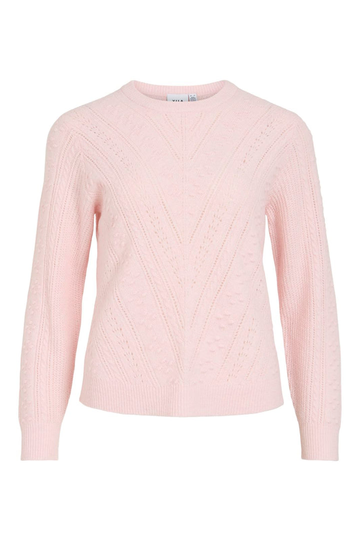 Vila - Vifemia L/S Pointelle Knit Top/Pb - 5113517 Ballet Slipper