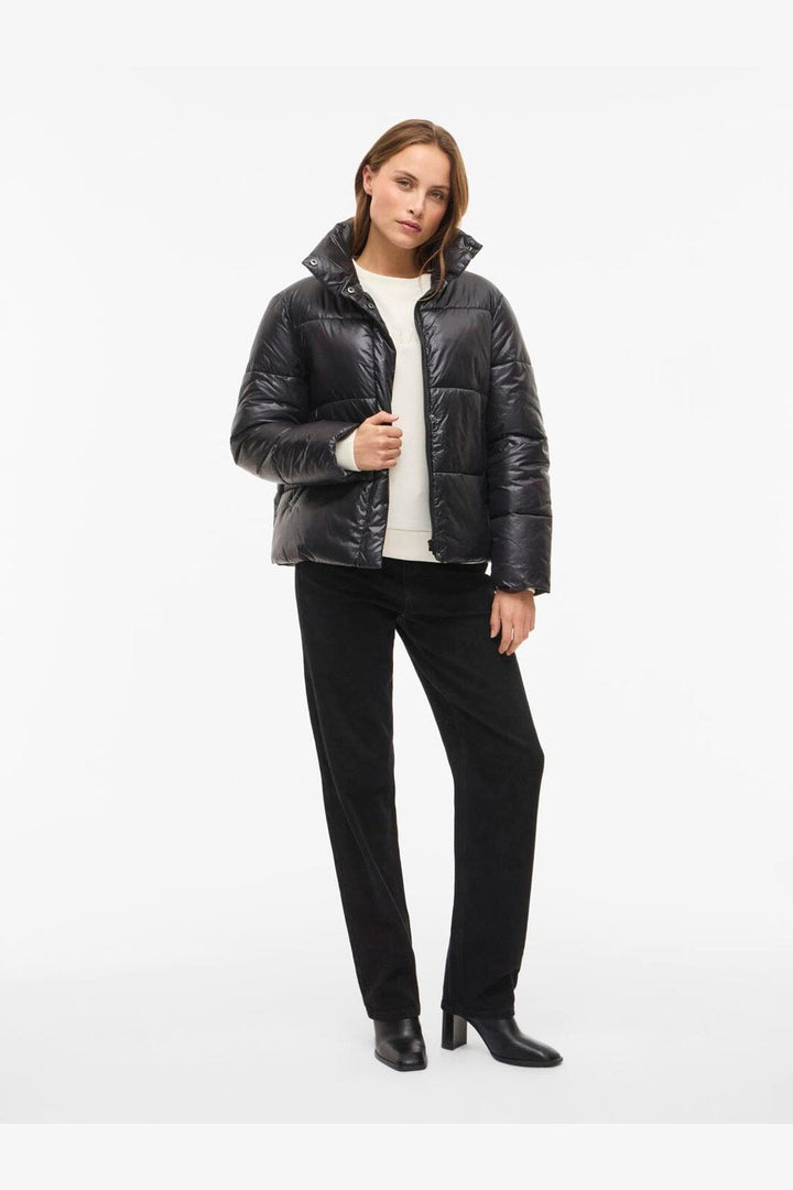 Vila - Vilidda L/S Shinny Puffer Short Jacket - 4909324 Black