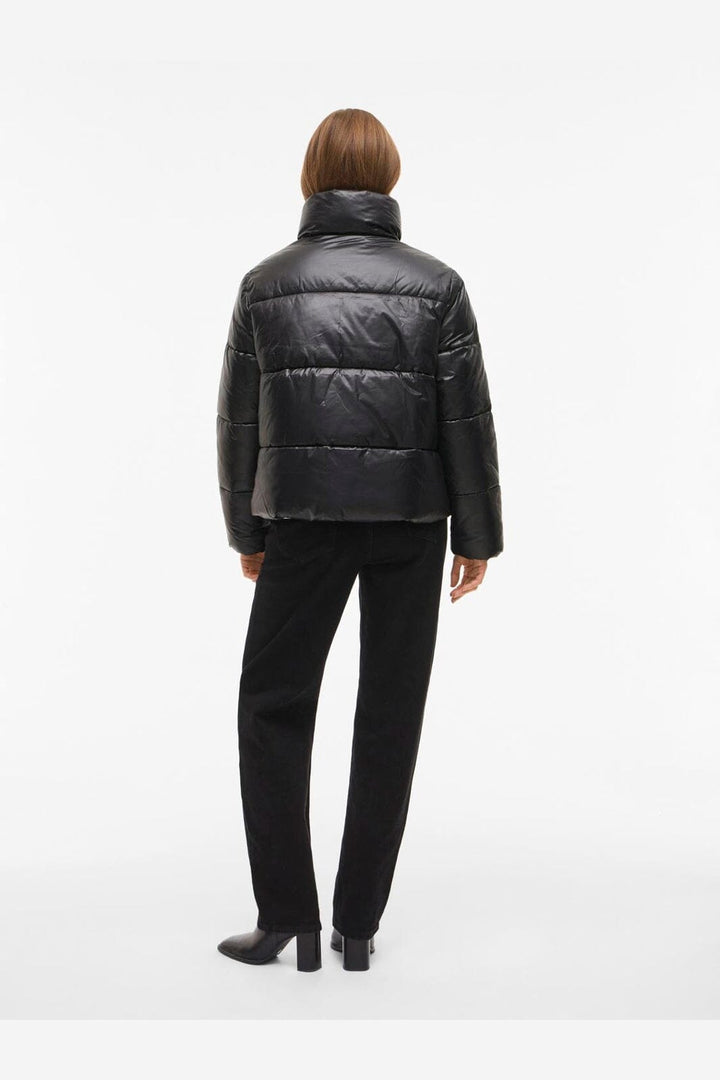 Vila - Vilidda L/S Shinny Puffer Short Jacket - 4909324 Black