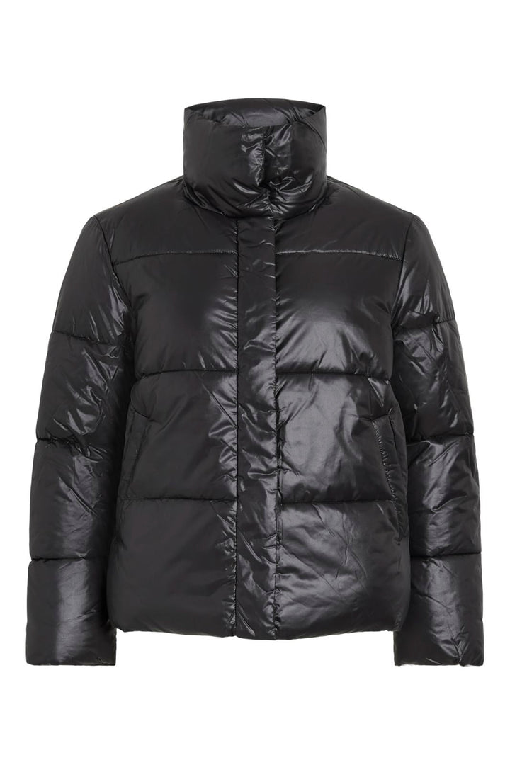 Vila - Vilidda L/S Shinny Puffer Short Jacket - 4909324 Black