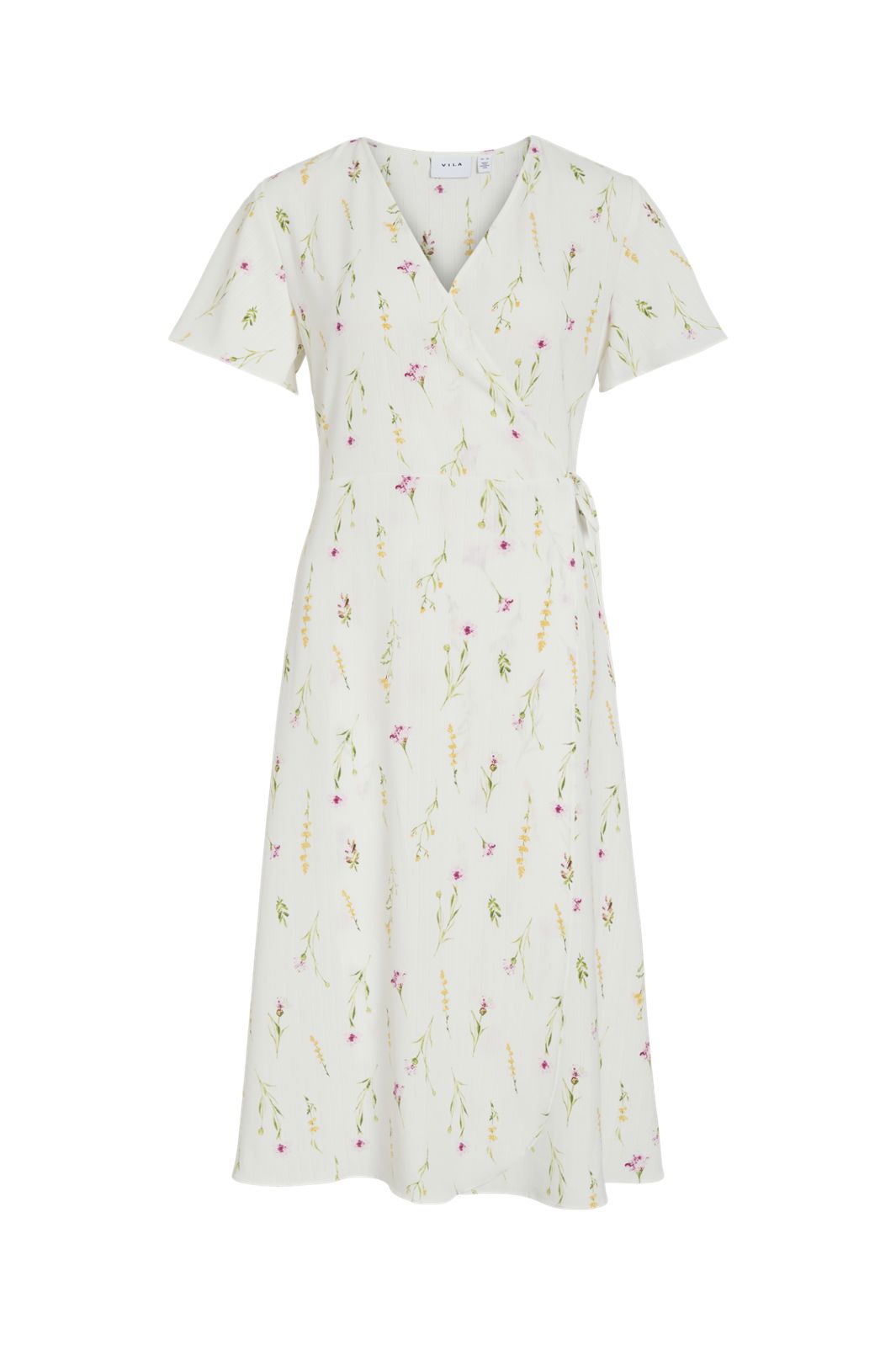 Vila - Vilovie S/S Wrap Midi Dress - 4986253 Snow White Lore