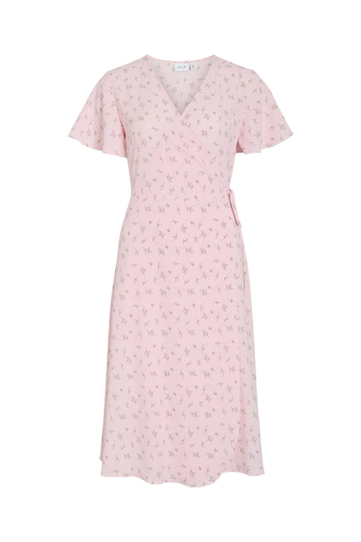 Vila - Vilovie S/S Wrap Midi Dress - 4996484 Cherry Blossom Flower