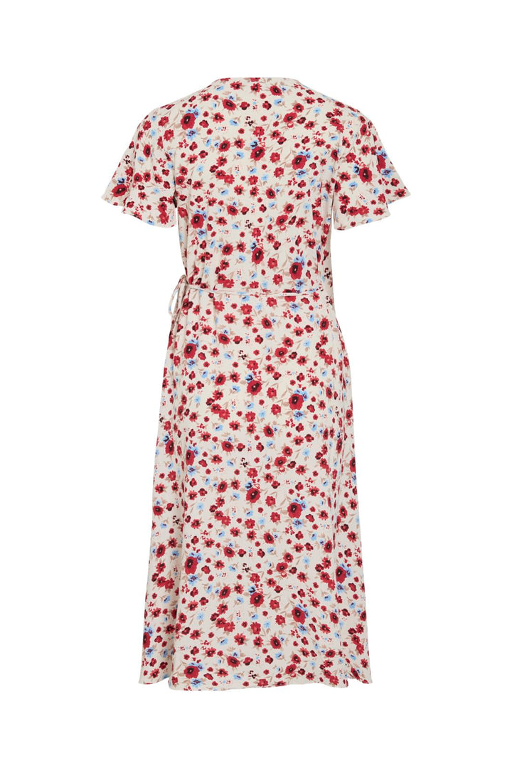 Vila - Vilovie S/S Wrap Midi Dress - 4997132 Birch Flo
