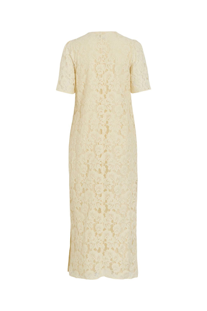 Vila - Vimala 2/4 Sleeve Lace Dress - 5089653 Pastel Yellow