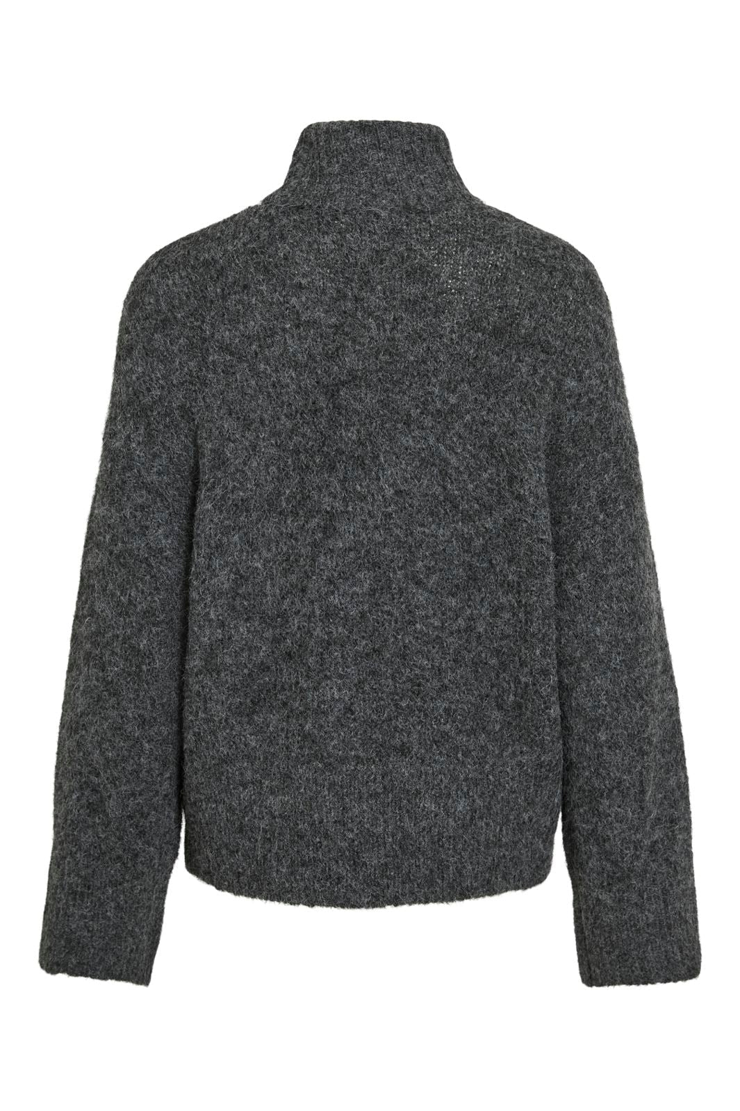 Vila - Vimarley L/S Roll Neck Knit Pullover - 4971920 Dark Grey Melange
