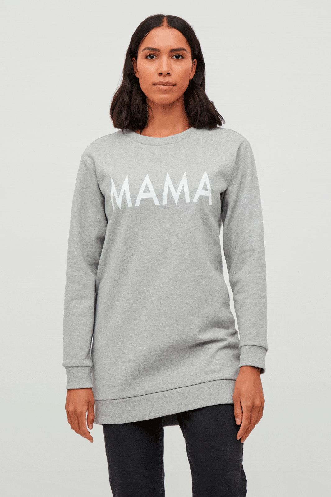 VILA - Vimitta L/S Sweat - Light Grey Melange Sweatshirt 