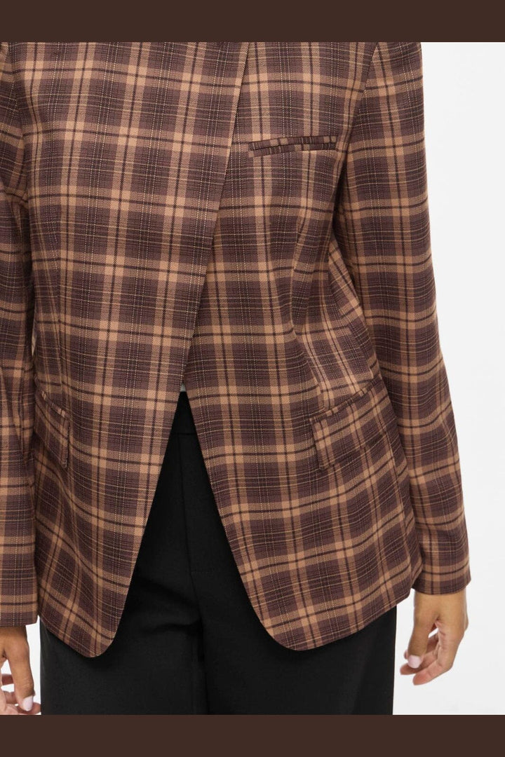 Vila - Visanne L/S Blazer - 5196065 Carafe Birch And Black