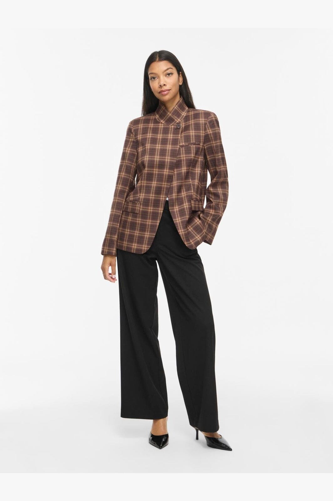 Vila - Visanne L/S Blazer - 5196065 Carafe Birch And Black