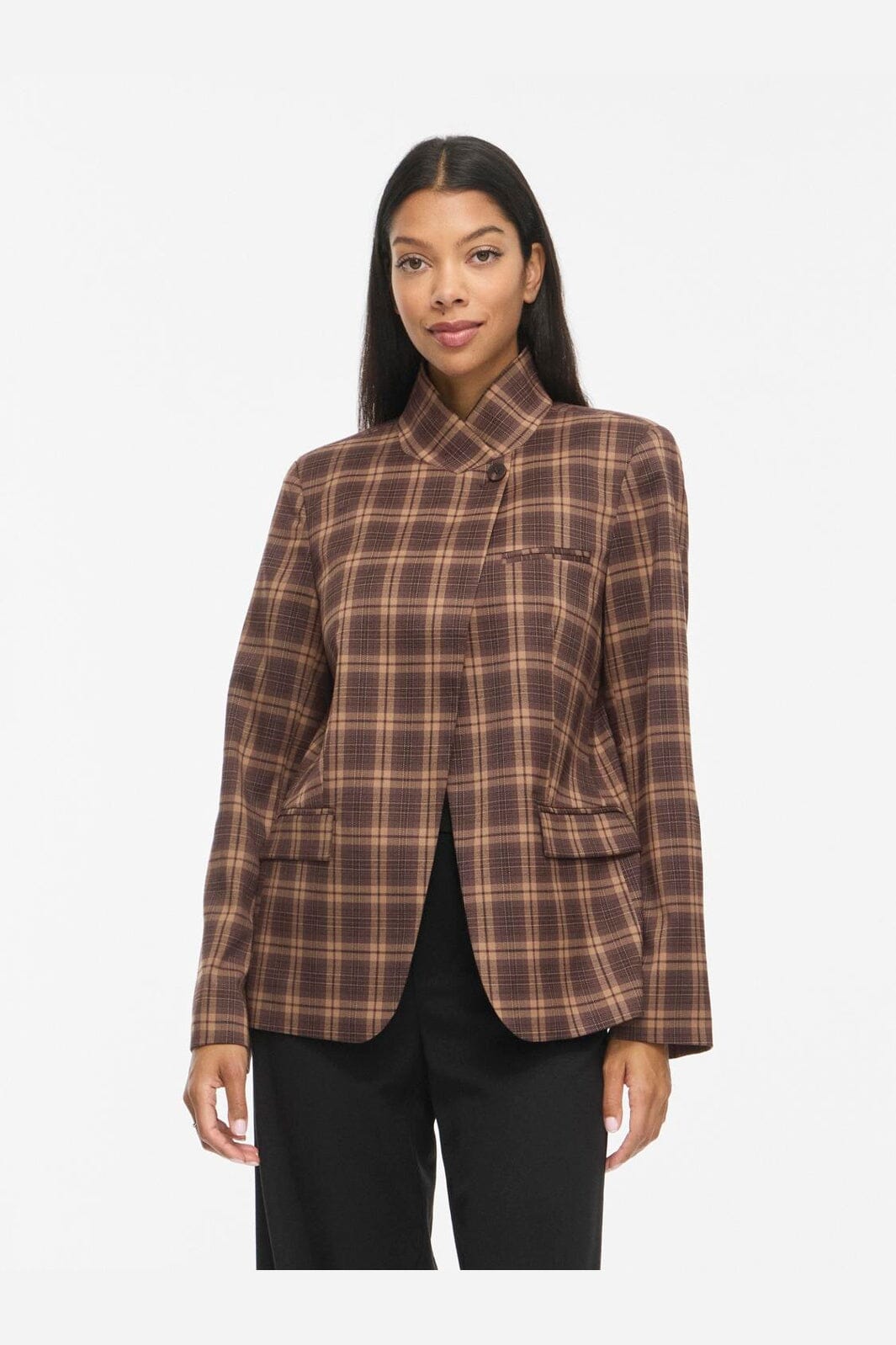 Vila - Visanne L/S Blazer - 5196065 Carafe Birch And Black