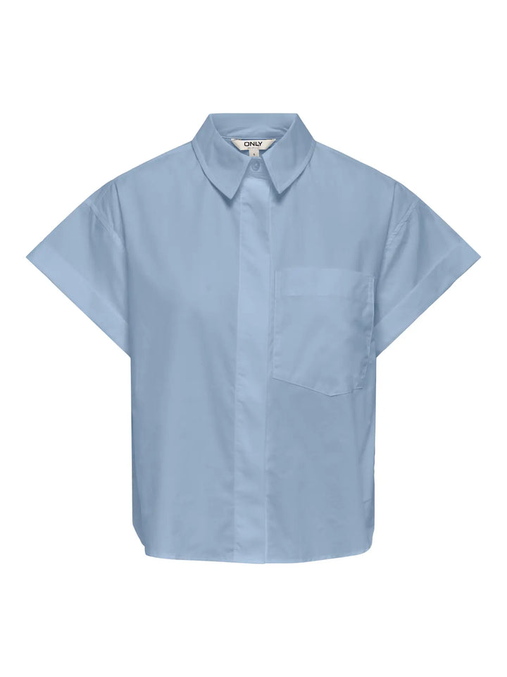 Only - Onlkeri S/S Fold Shirt - 5013734 Cashmere Blue