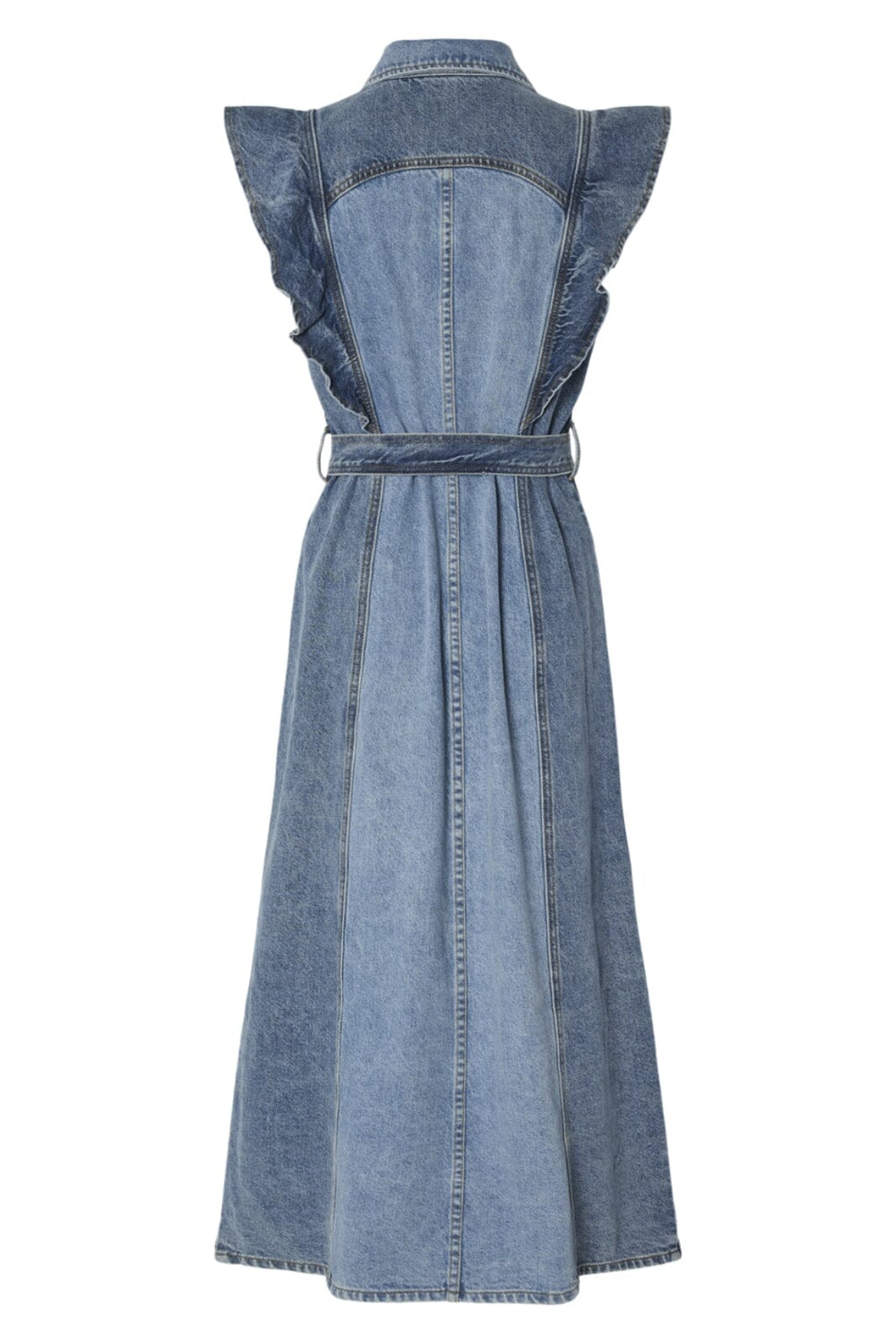 Y.A.S - Yascawi Sl Denim Long Dress - 4760539 Medium Blue Denim Light Blue Denim Blocking Kjoler 