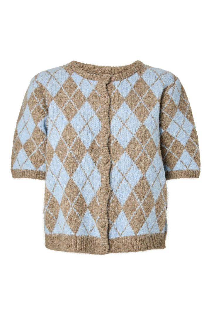 YAS - Yaschelli Ss Knit Cardigan - 5123586 Fungi W. Skyway Checks