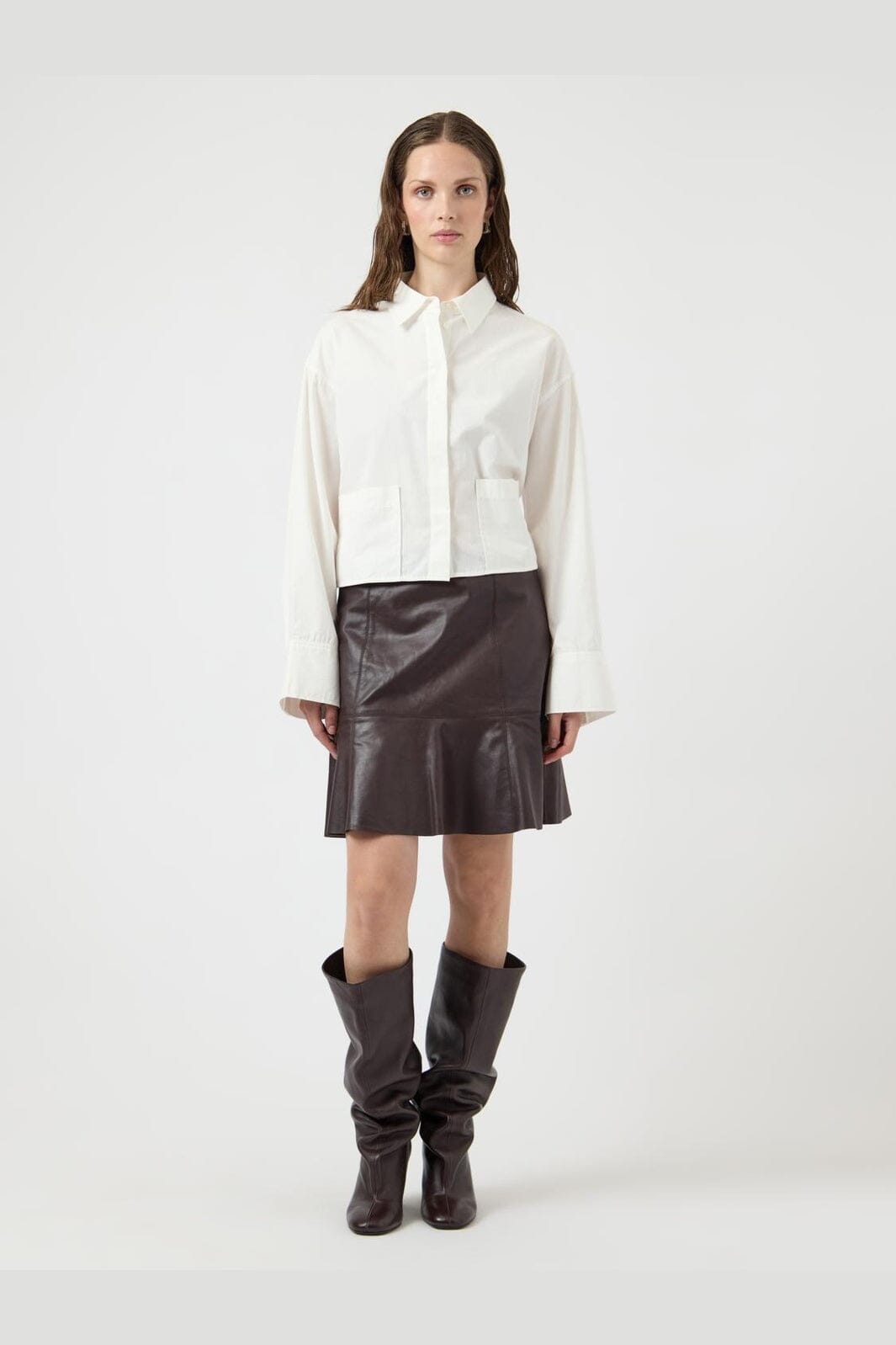 YAS - Yascolly Naplon Leather Skirt - 5091002 Chocolate Brown