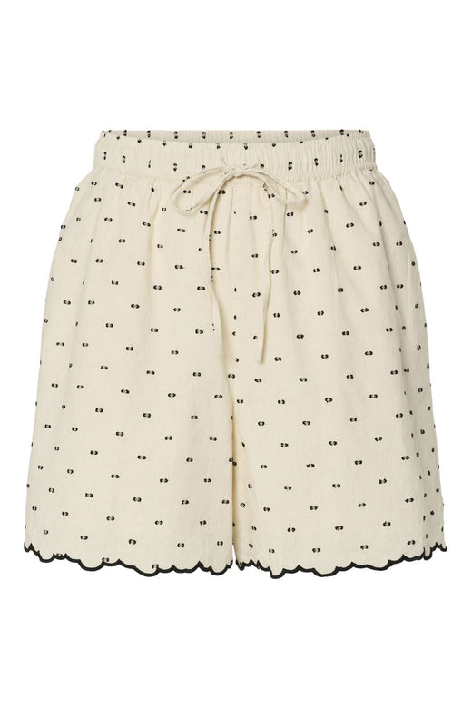 Y.A.S - Yasdobby Shorts - 4693518 Gardenia Black Dobby Dots