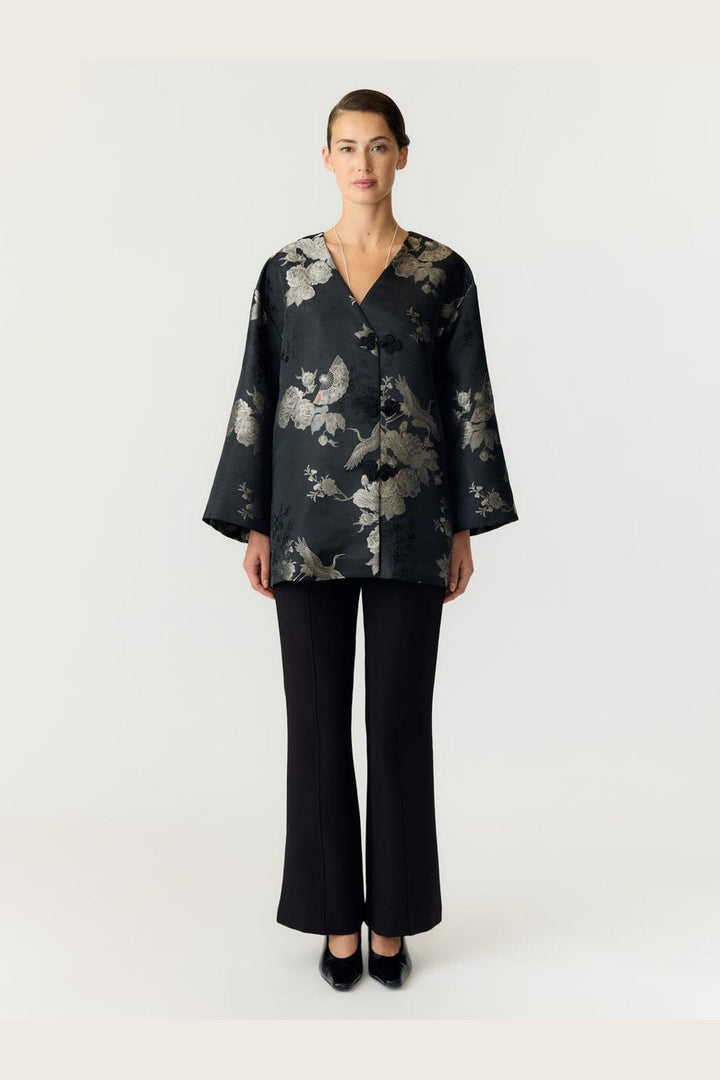 YAS - Yasjade 7/8 Kimono Jacket - 5227530 Black Jade Print