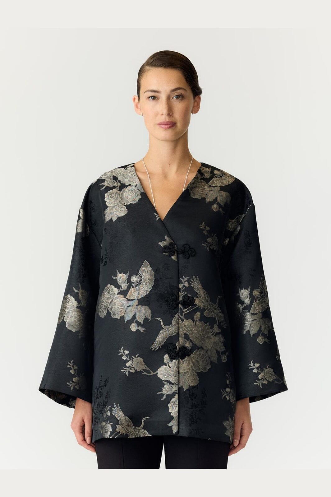 YAS - Yasjade 7/8 Kimono Jacket - 5227530 Black Jade Print