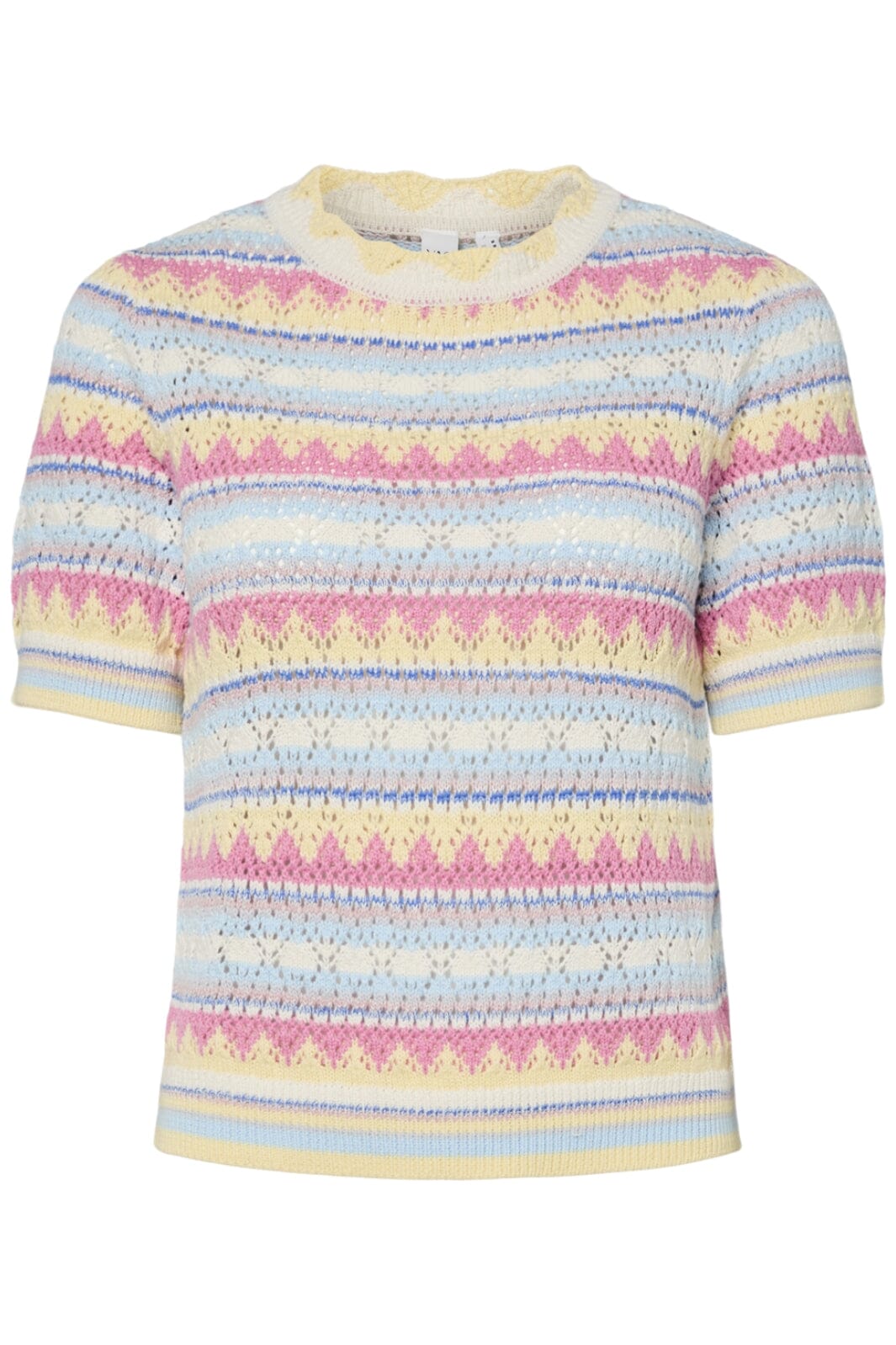 Y.A.S - Yasmulta Ss Knit Top - 4768149 Sachet Pink Strikbluser 