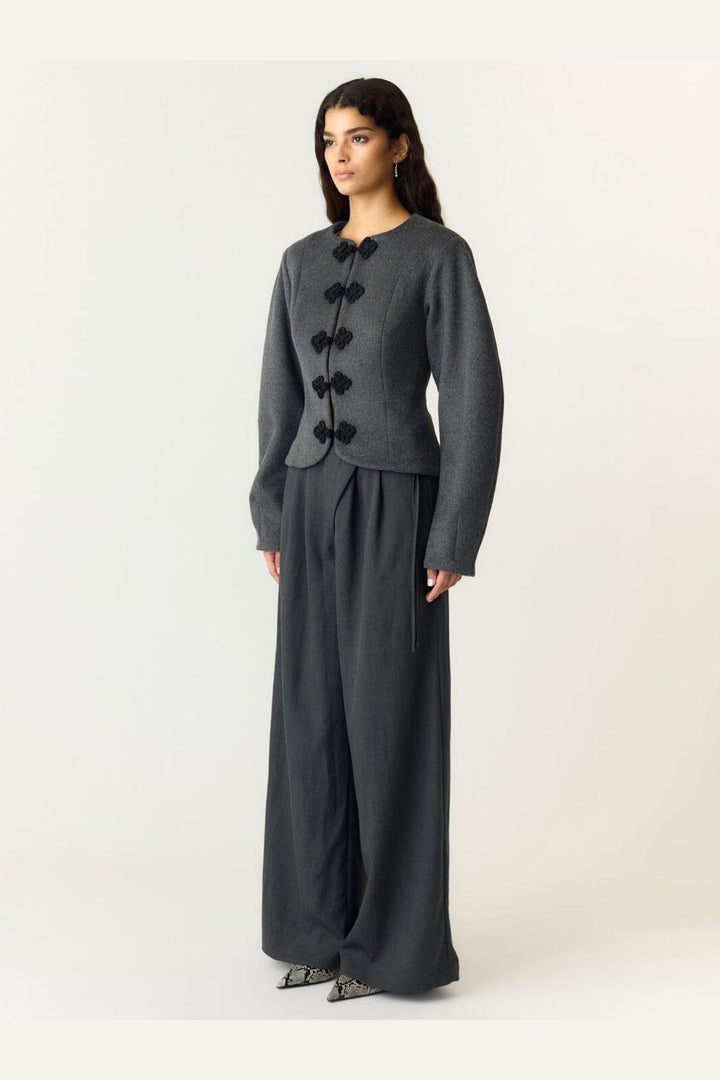 YAS - Yasnapo Ls Wool Jacket Story - 5184802 Dark Grey Melange