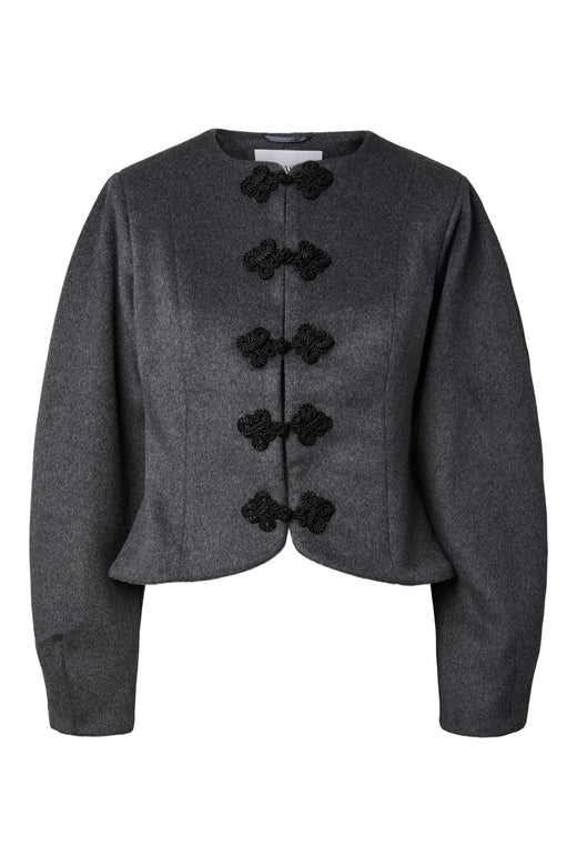 YAS - Yasnapo Ls Wool Jacket Story - 5184802 Dark Grey Melange