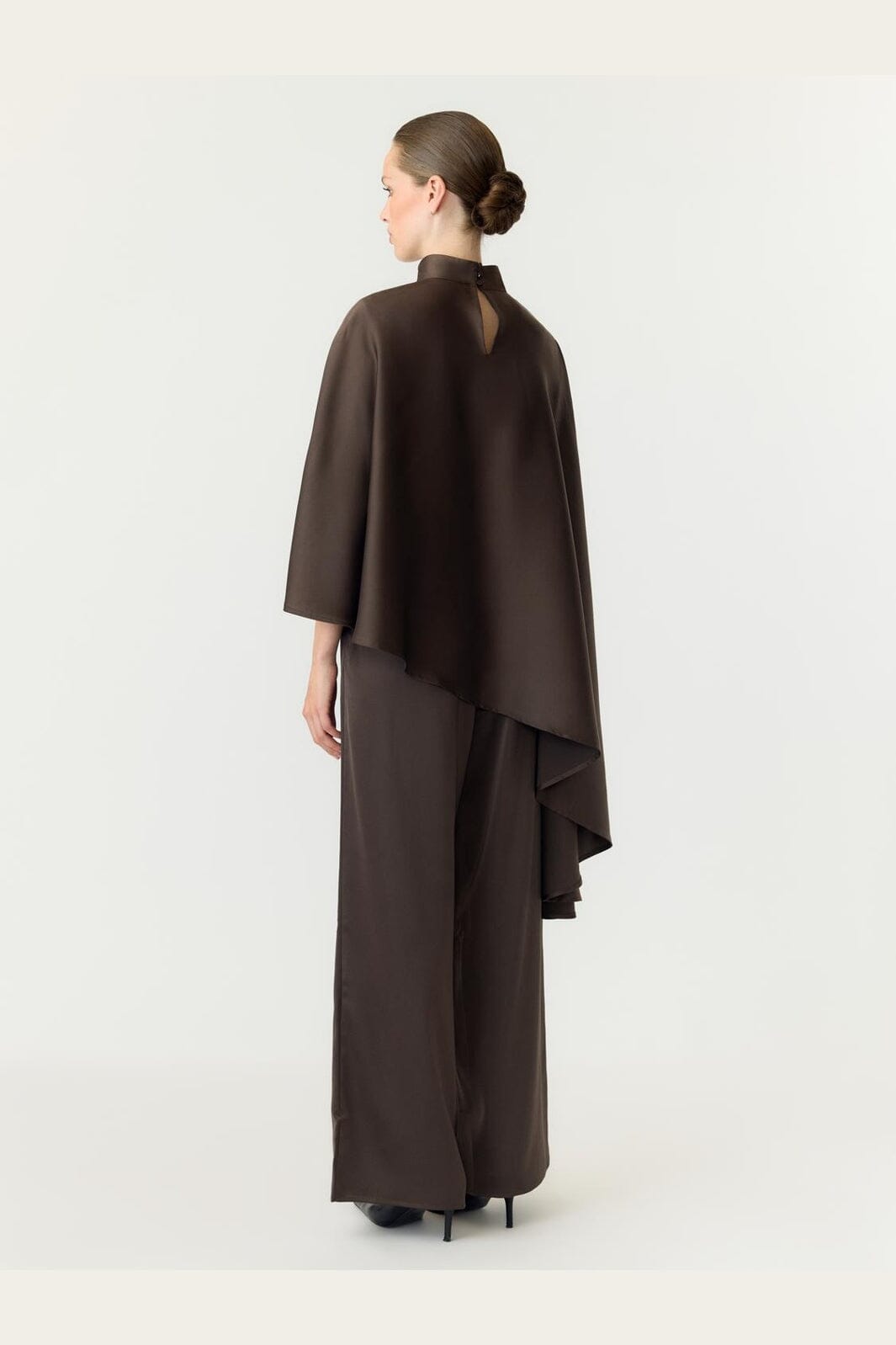 YAS - Yaspella High Neck Cape Top - 5237970 Chocolate Brown