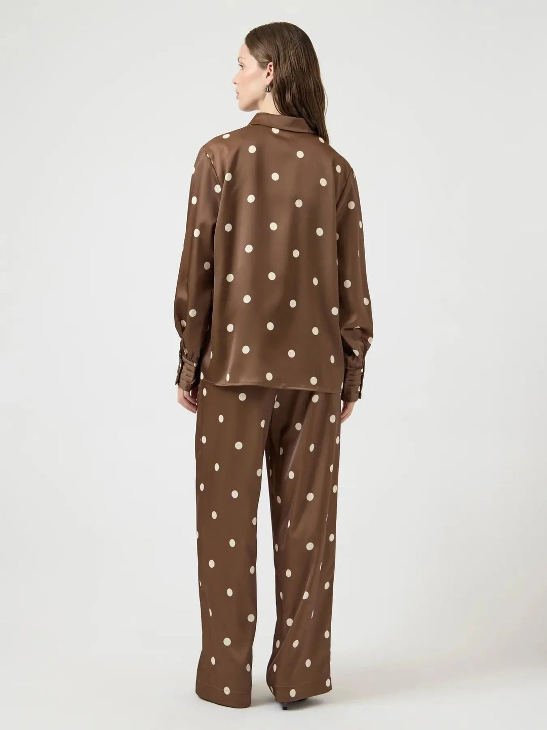 YAS - Yaspella Ls Shirt - 5084722 Pinecone Ecru Dots Skjorter 