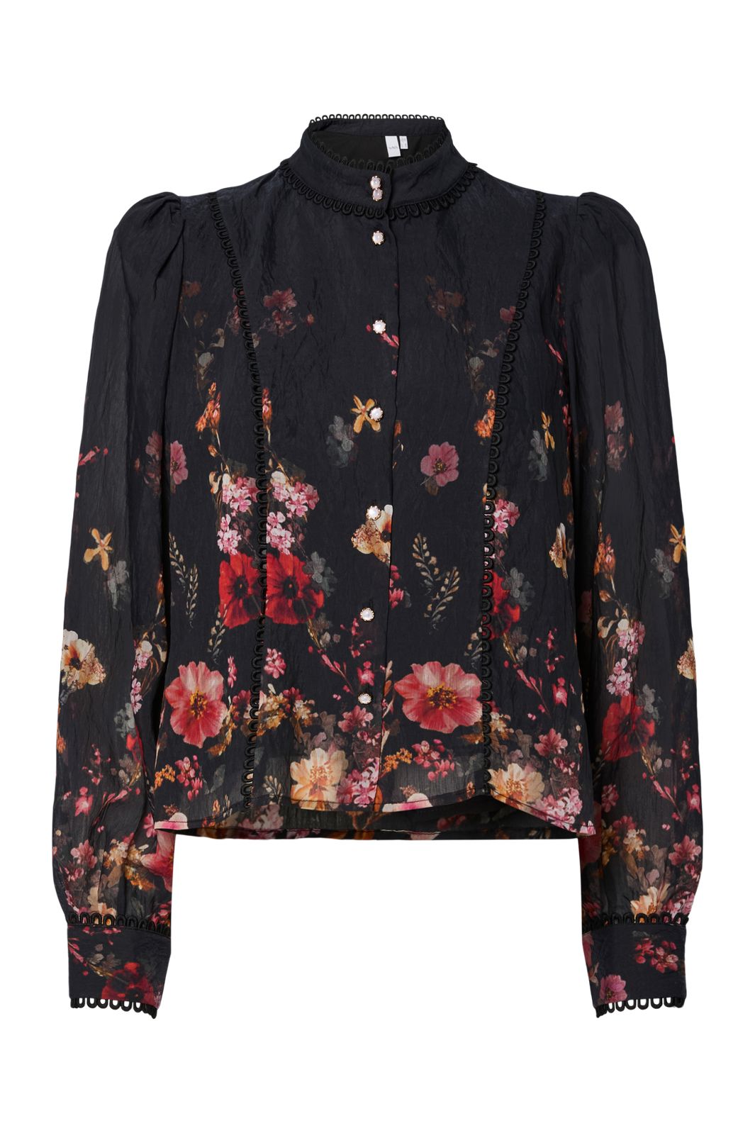 YAS - Yasromantica Ls Shirt - 4850512 Black Romantica Aop