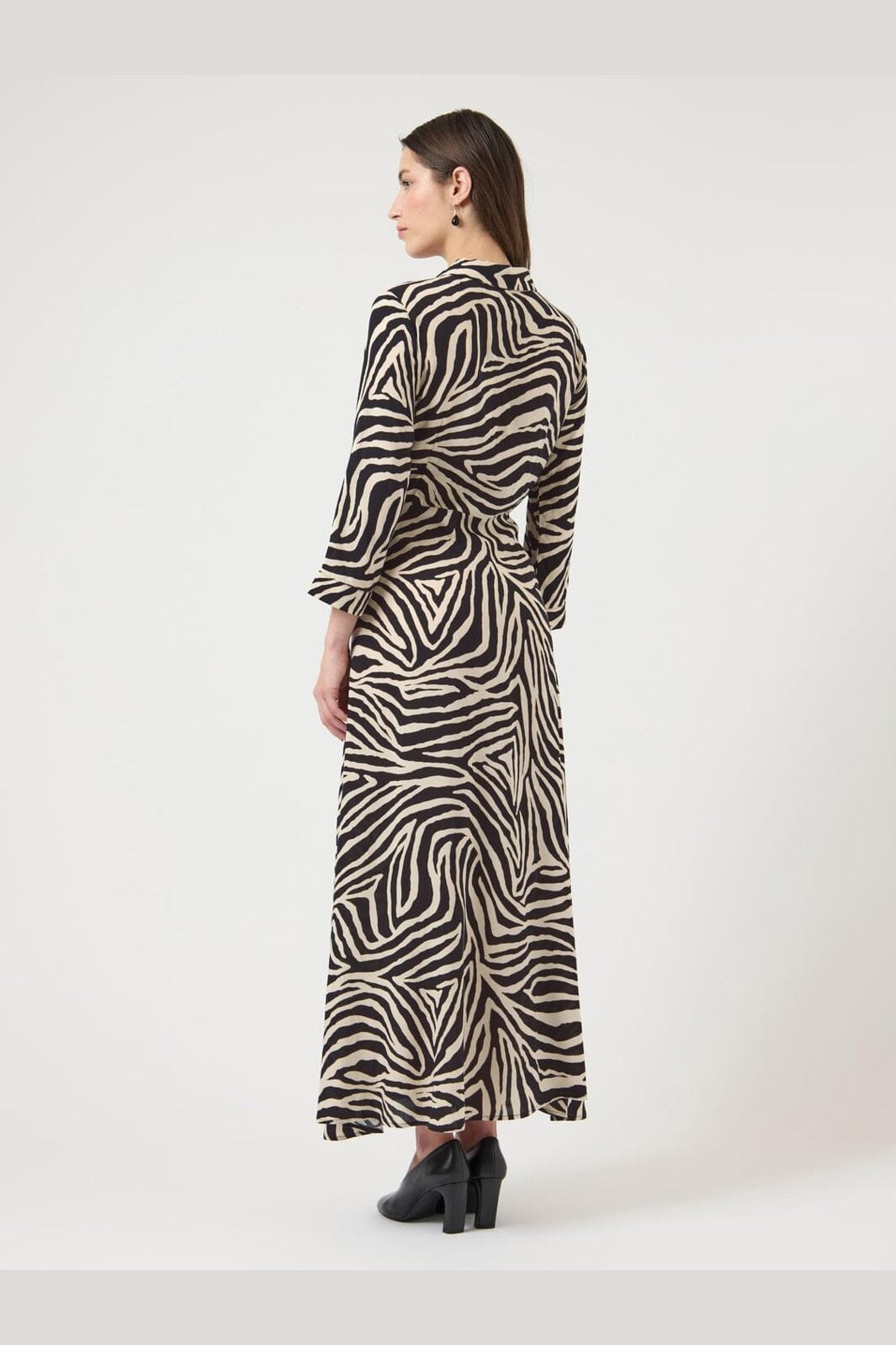 YAS - Yassavanna Long Shirt Dress - 4844009 Birch Zebra Print