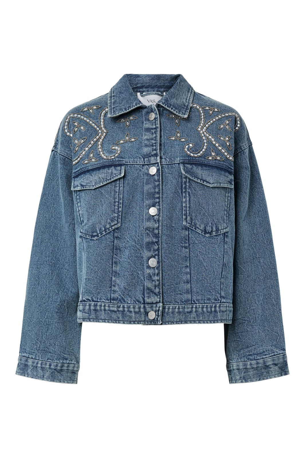 YAS - Yasvision Ls Denim Emb Jacket Fest - 5059154 Light Blue Denim